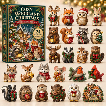 Woodland Christmas advent calendar 2026 - 24-Day Countdown, Acrylic Charms