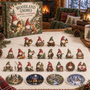 Woodland Gnomes Advent Calendar 2026 - 24-Day Countdown, Acrylic Charms