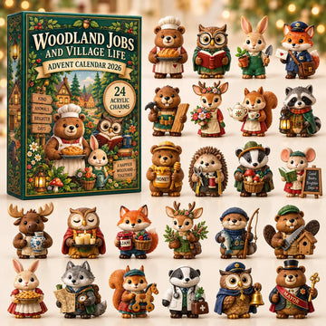 Woodland Jobs advent calendar 2026 - 24-Day Countdown, Acrylic Charms