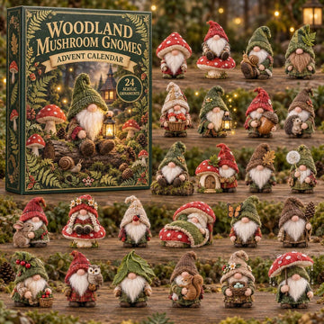Woodland Mushroom Gnomes Advent Calendar 2026 - 24-Day Countdown, Acrylic Charms