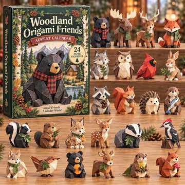 Woodland Origami Advent Calendar 2026 - 24-Day Countdown, Acrylic Charms