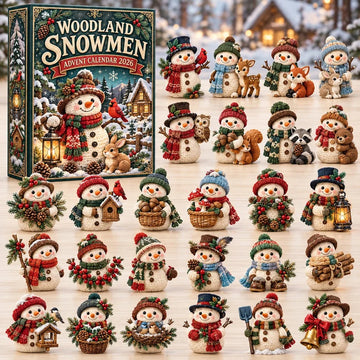 Woodland Snowman Advent Calendar 2026 - 24-Day Countdown, Acrylic Charms