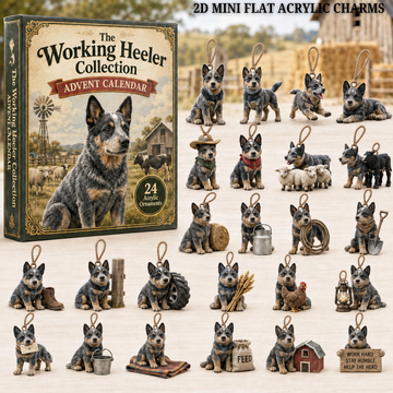 Working Heeler Collection Advent Calendar 2026 24 Day Festive Countdown Acrylic Charms Blind Box Gift For Dog Lovers