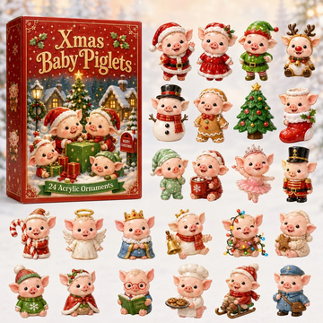 Xmas Baby Piglets Advent Calendar 2026 - 24-Day Countdown, Acrylic Charms Every Day Bring New Suprises