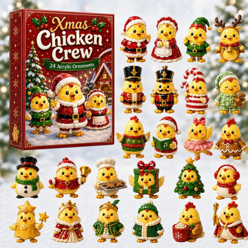 Xmas Chicken Crew Advent Calendar 2026 - 24-Day Countdown, Acrylic Charms Every Day Bring New Suprises