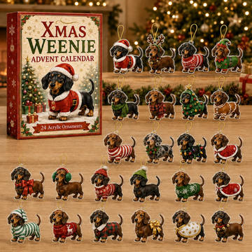 Xmas Weenie Advent Calendar 2026 - 2-Day Festive Countdown, Acrylic Charms Blind Box - Gift For Dachshund Lovers195