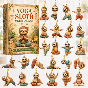 Yoga Sloth Advent Calendar 2026 24 Day Festive Countdown Acrylic Charms Blind Box Gift For Yoga Lovers
