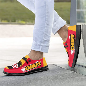Kansas Jayhawks Hey Dude Shoes, NCAA Shoes -NCAA Pattern For All Teams Custom Name Shoes - Ingenious Gifts Your Whole Family
