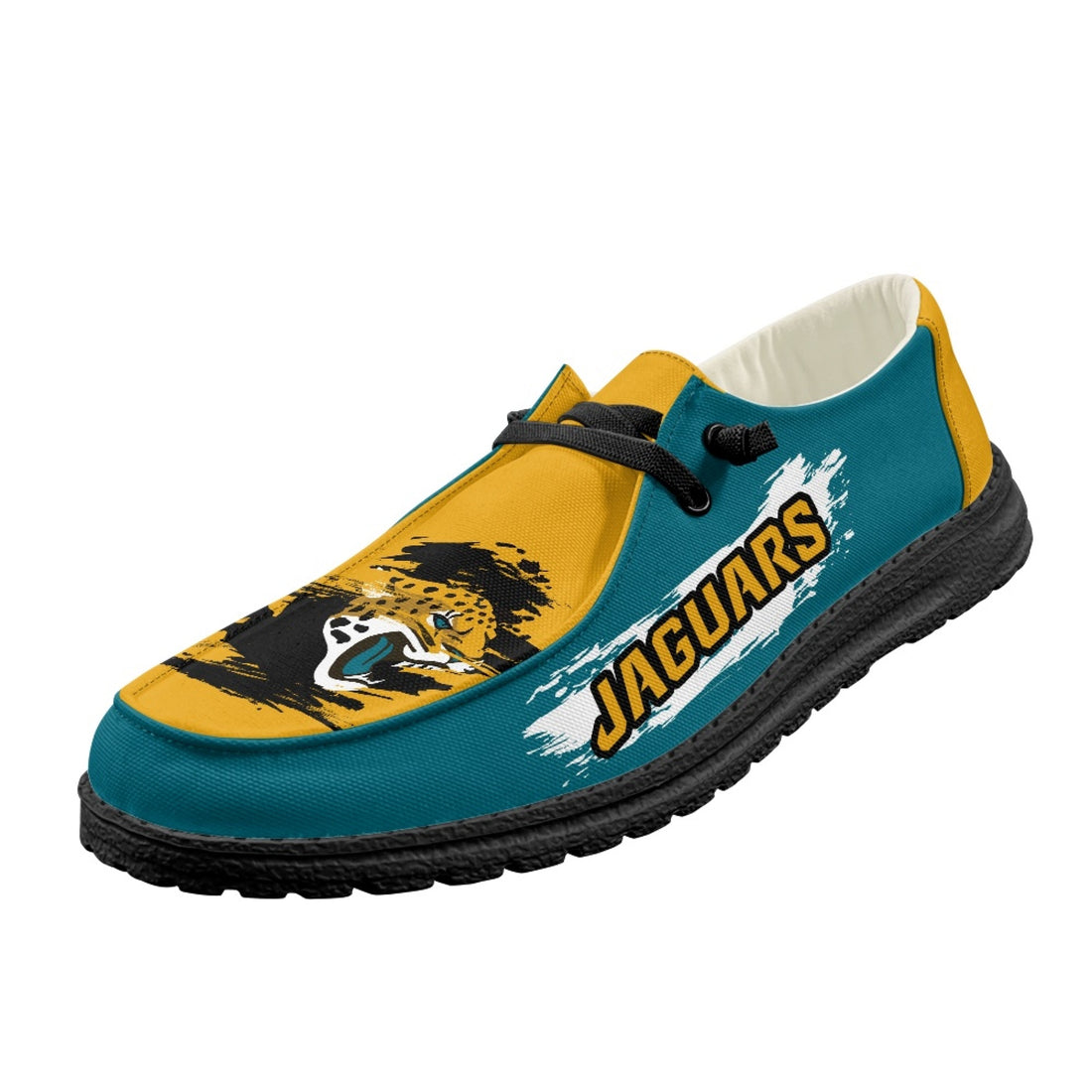 Jacksonville Jaguars Loafers Shoes Lace Up - Inspired By Hey Dudes Shoes Style