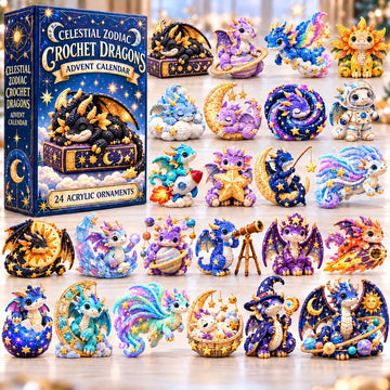 Zodiac Crochet Dragon Advent Calendar 2026 - 24-Day Countdown, Acrylic Charms