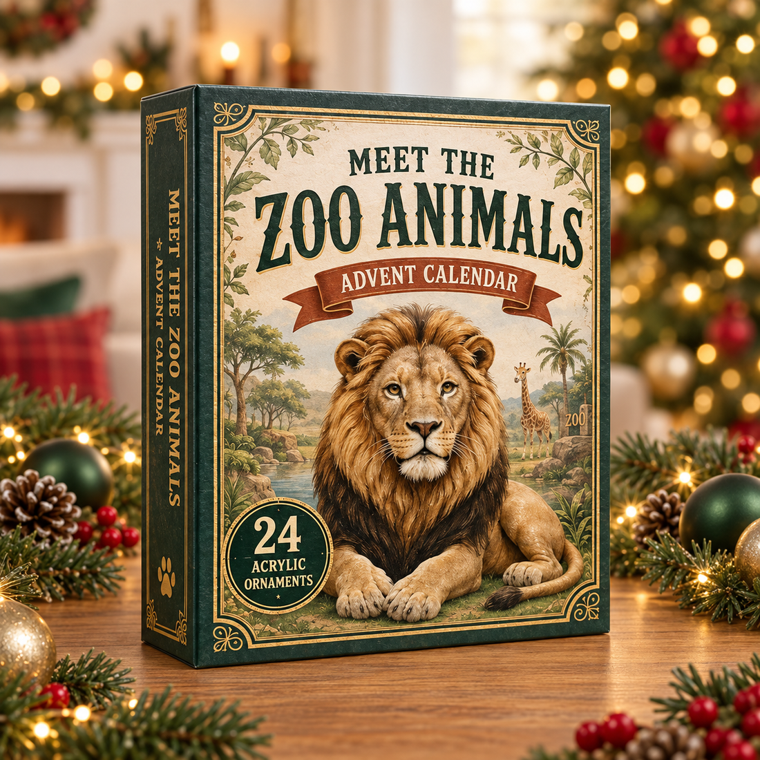 Zoo Animals Kingdom Advent Calendar 2026 24 Day Festive Countdown Acrylic Charms Blind Box Gift For Animal Lovers