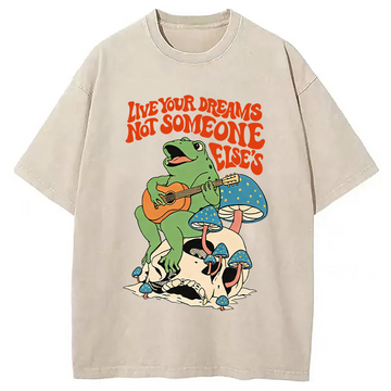Personality fashion Live Your Dreams Washed T-Shirt