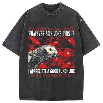 Personality fashion Whatever Sick Joke Washed T-Shirt