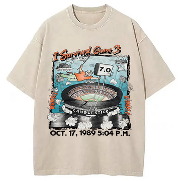 Personality fashion I Survived Game 3 Rattle Of The Bay Washed T-Shirt