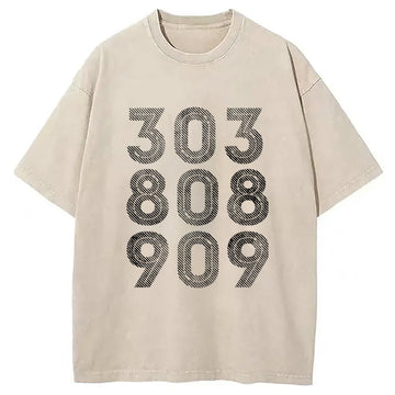 Personality fashion 303, 808, 909 Synth Drum Machine Washed T-Shirt