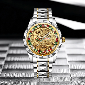 Customized Mexican Eagle & Serpent Watch - Personalized Name - Gift For Expats, Mexico Lovers & Patriots