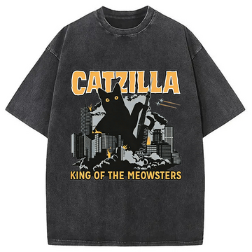 Personality fashion Catzilla Washed T-Shirt