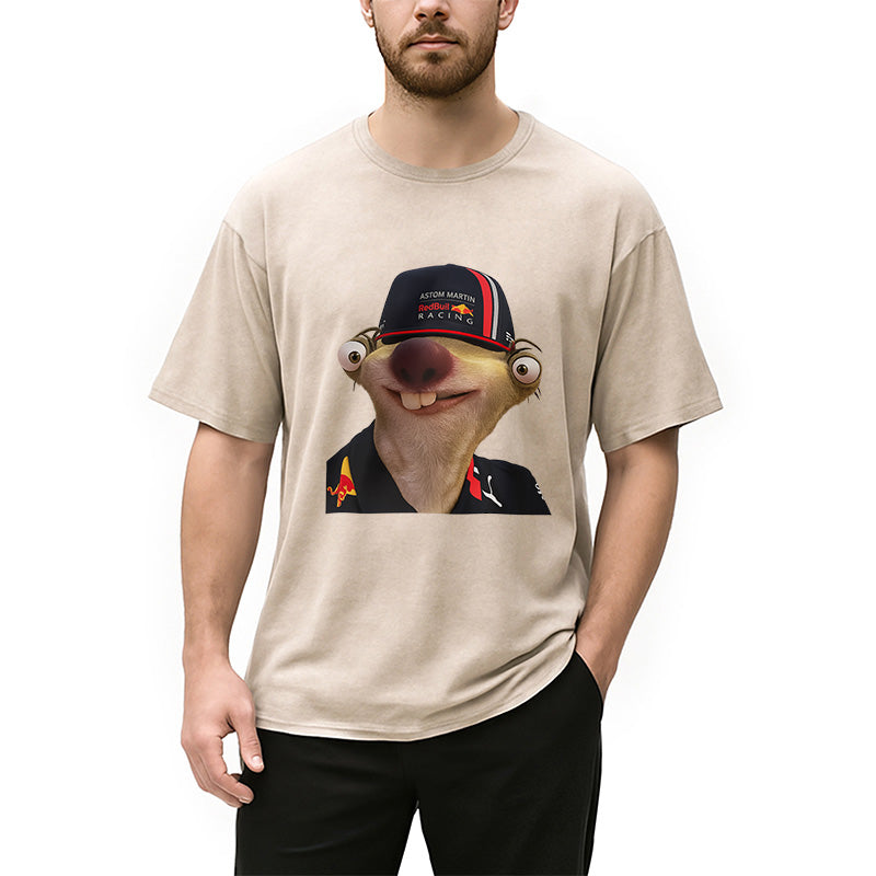 Personality fashion Max Verstappen Funny Meme Washed T-Shirt