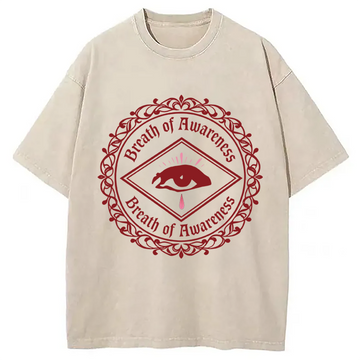 Personality fashion Breath Of Awareness Washed T-Shirt