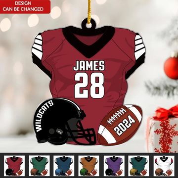 American Football Uniform Personalized Acrylic Ornament Christmas Football Ornament For Football Fan
