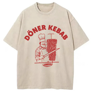 Personality fashion Funny Foodie Meme Washed T-Shirt