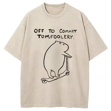 Personality fashion Capybara Is Ready Washed T-Shirt