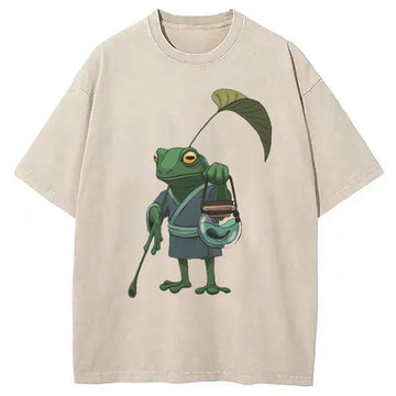 Personality fashion A Frog and His Son Washed T-Shirt