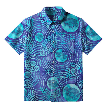 Personality fashion  Frog In Water Ripples Button-up Shirt