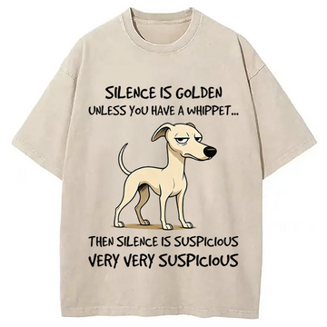 Personality fashion Silence is Golden Washed T-Shirt