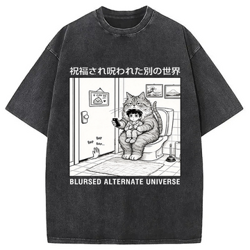 Personality fashion A Blursed World Washed T-Shirt