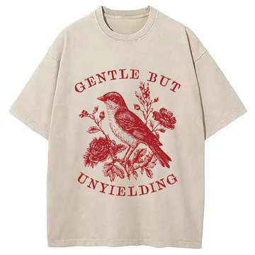 Personality fashion Gentle But Unyielding Washed T-Shirt