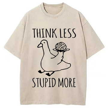 Personality fashion Foolish Goose Is Even More Foolish Washed T-Shirt
