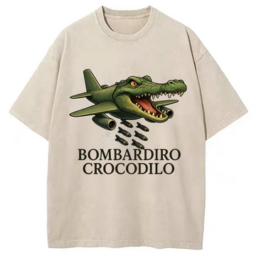 Personality fashion Bombardiro Crocodilo Washed T-Shirt