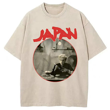 Personality fashion Japanese Tin Drum Washed T-Shirt