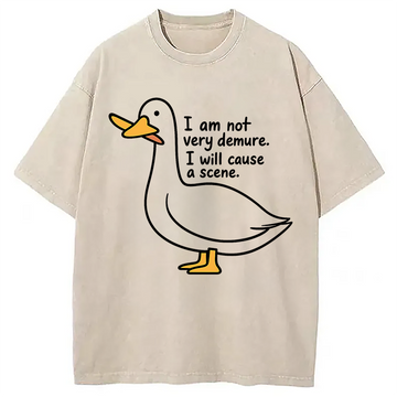Personality fashion Very Demure Goose Washed T-Shirt