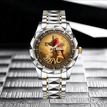 Customized Cardinal Cross Memorial Watch - Personalized Name - Gift for Family & Loved Ones