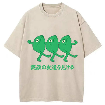 Personality fashion Show Your Smiling Washed T-Shirt