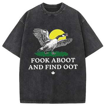 Personality fashion Fook Aboot And Find Oot Washed T-Shirt