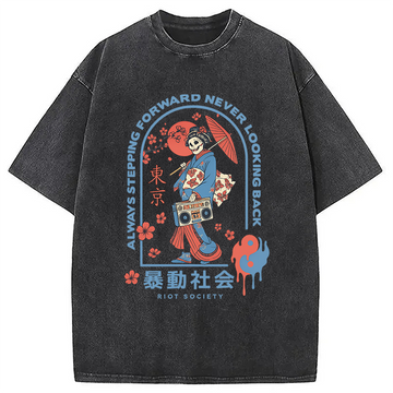 Personality fashion Riot Society Washed T-Shirt