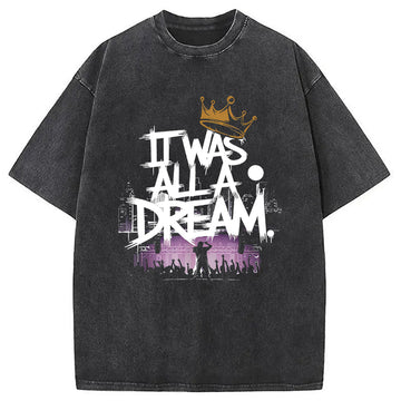 Personality fashion 1990s Music Hip Hop Washed T-Shirt