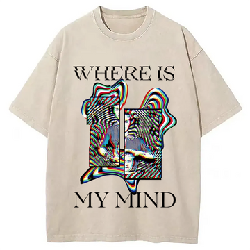 Personality fashion Where Is My Mind? Washed T-Shirt