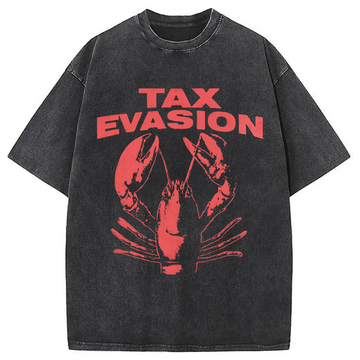 Personality fashion Tax Evasion Lobster Washed T-Shirt