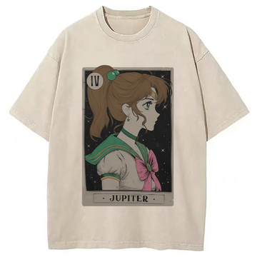 Personality fashion Jupiter Tarot Card Washed T-Shirt