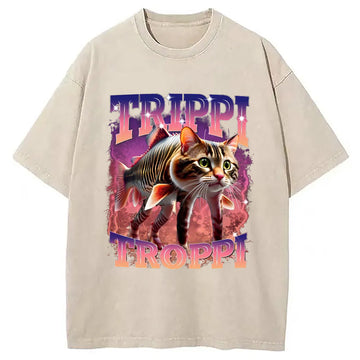 Personality fashion Trulimero Trulicina Funny Meme Washed T-Shirt