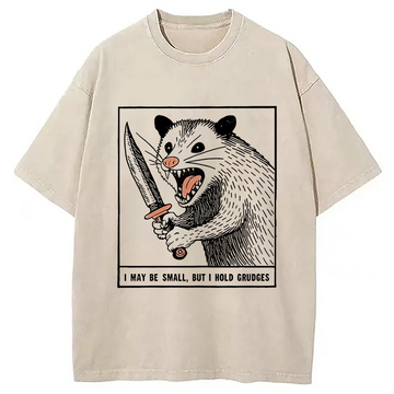 Personality fashion Possum With A Knife Washed T-Shirt