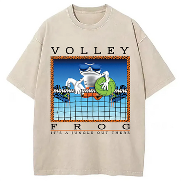 Personality fashion Volley Frog It's A Jungle Out There Washed T-Shirt