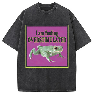 Personality fashion I Am Feeling Overstimulated Washed T-Shirt