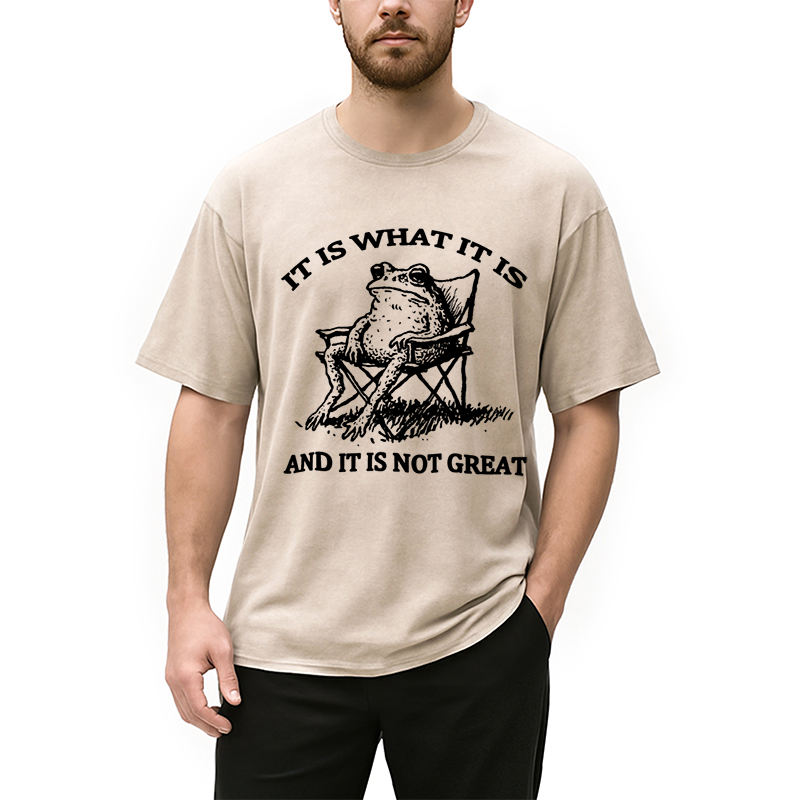 Personality fashion Resting Frog Funny Washed T-Shirt