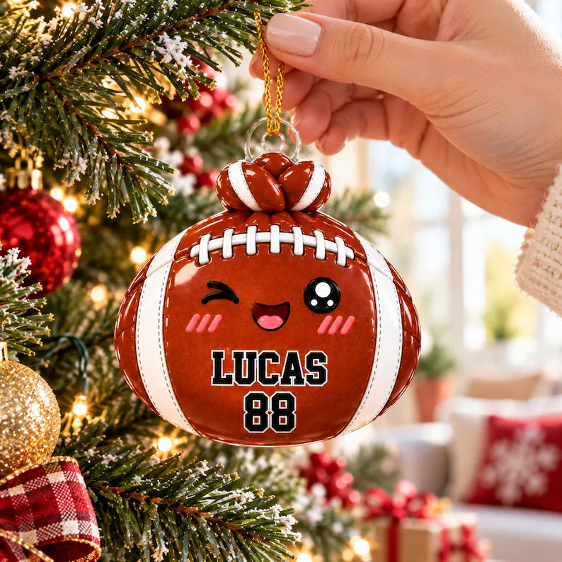 Personalized Cute Funny Sport Dumpling Dim Sum Acrylic Ornament, Christmas Gift For Kids, Sports for Fans