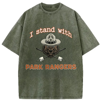 Personality fashion I Stand With Park Rangers Washed T-Shirt